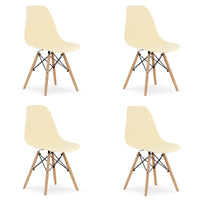 Sedia Valora OSAKA color crema con gambe naturali per soggiorno x4