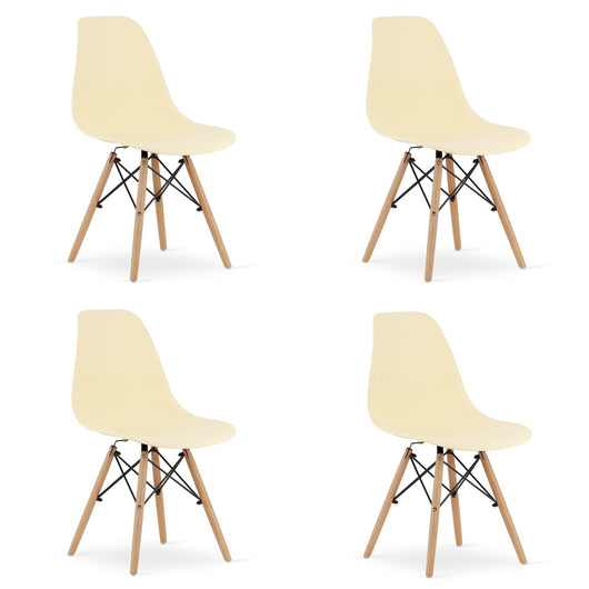 Sedia Valora OSAKA color crema con gambe naturali per soggiorno x4