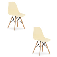 Sedia Valora OSAKA color crema con gambe naturali per soggiorno x2