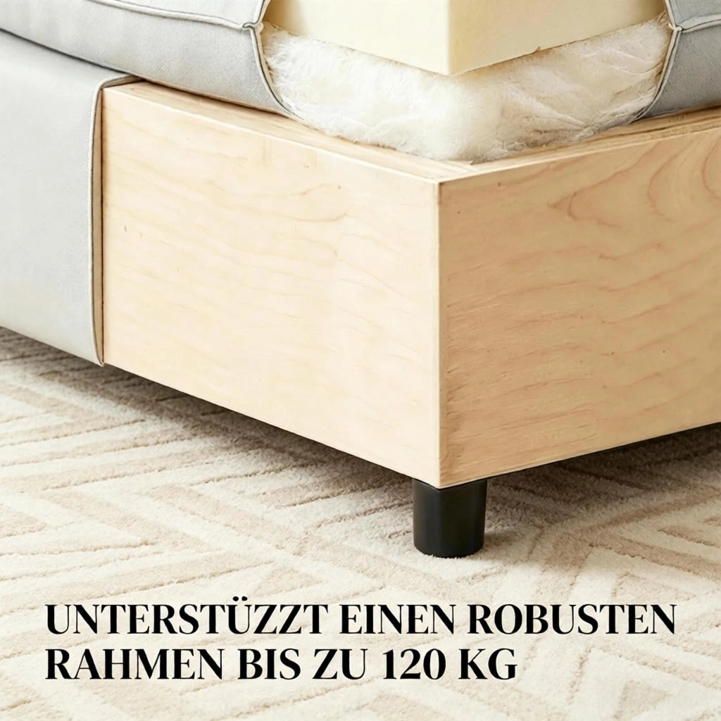 Poggiapiedi quadrato per il soggiorno, pouf con piedini in plastica, pouf per camera da letto e ingresso.