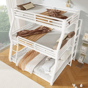 Letto a castello triplo 140x200 cm in metallo bianco