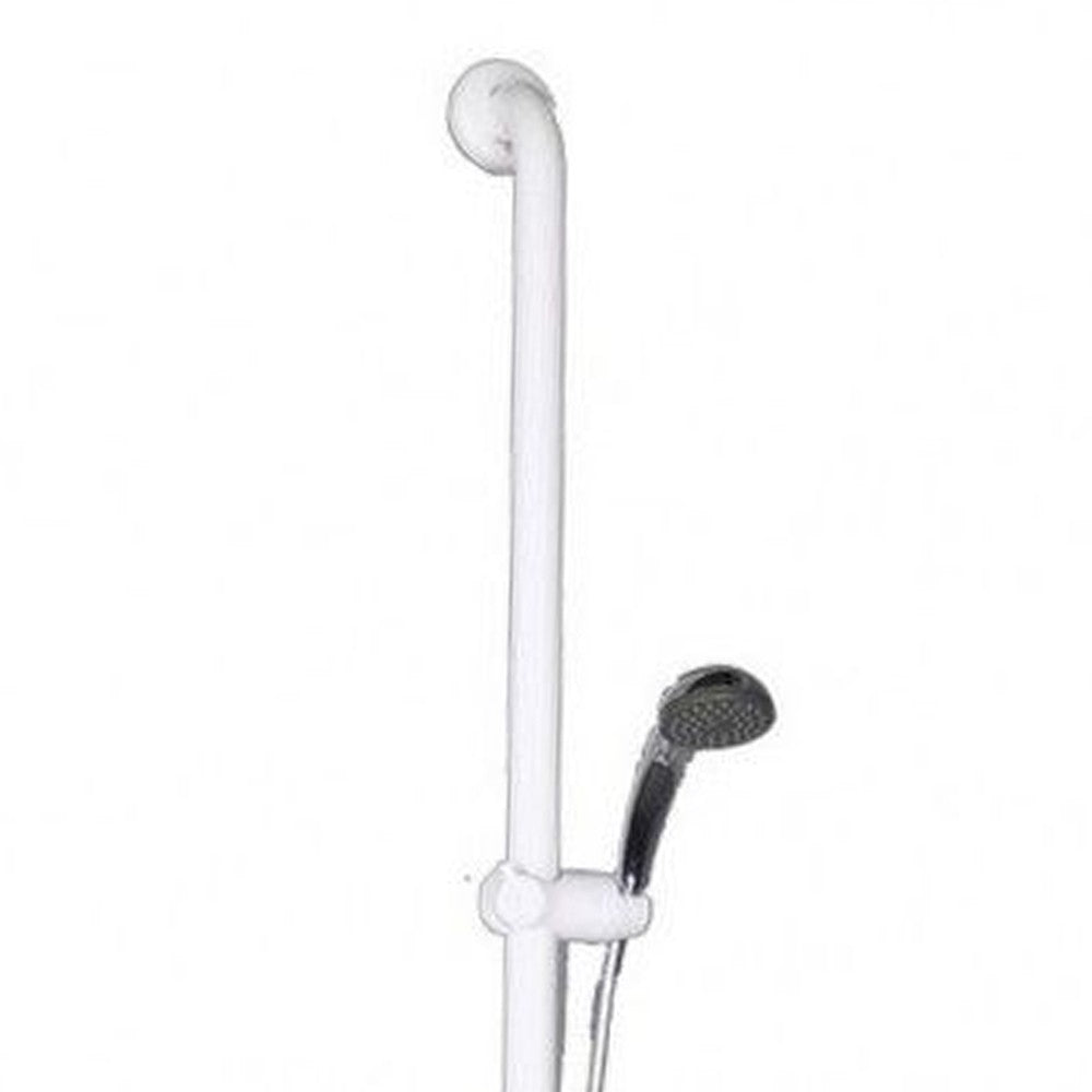 Goman maniglia inox con saliscendi doccia bianco