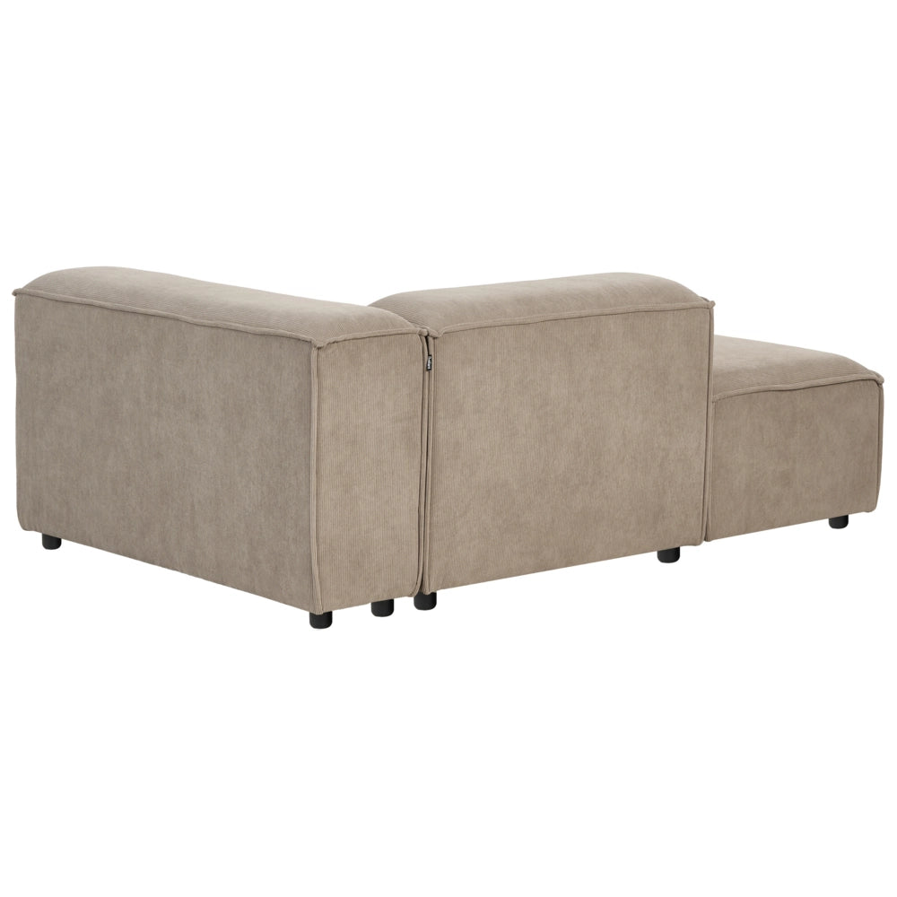 Chaise longue Tortora Velluto a Coste Lato Destro Soggiorno moderno