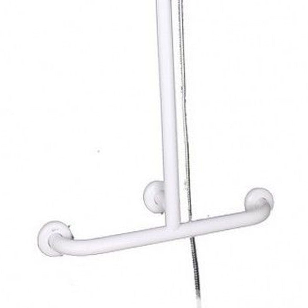 Goman maniglia inox con saliscendi doccia bianco