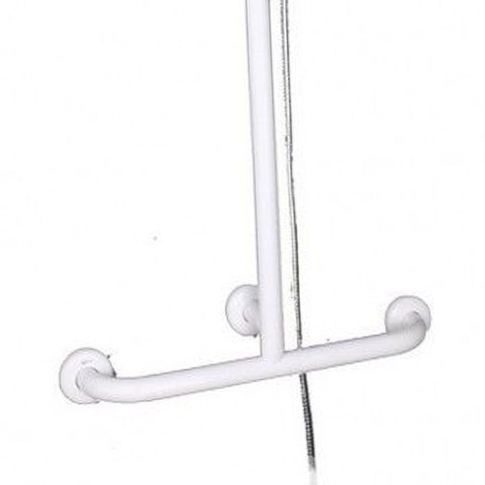 Goman maniglia inox con saliscendi doccia bianco