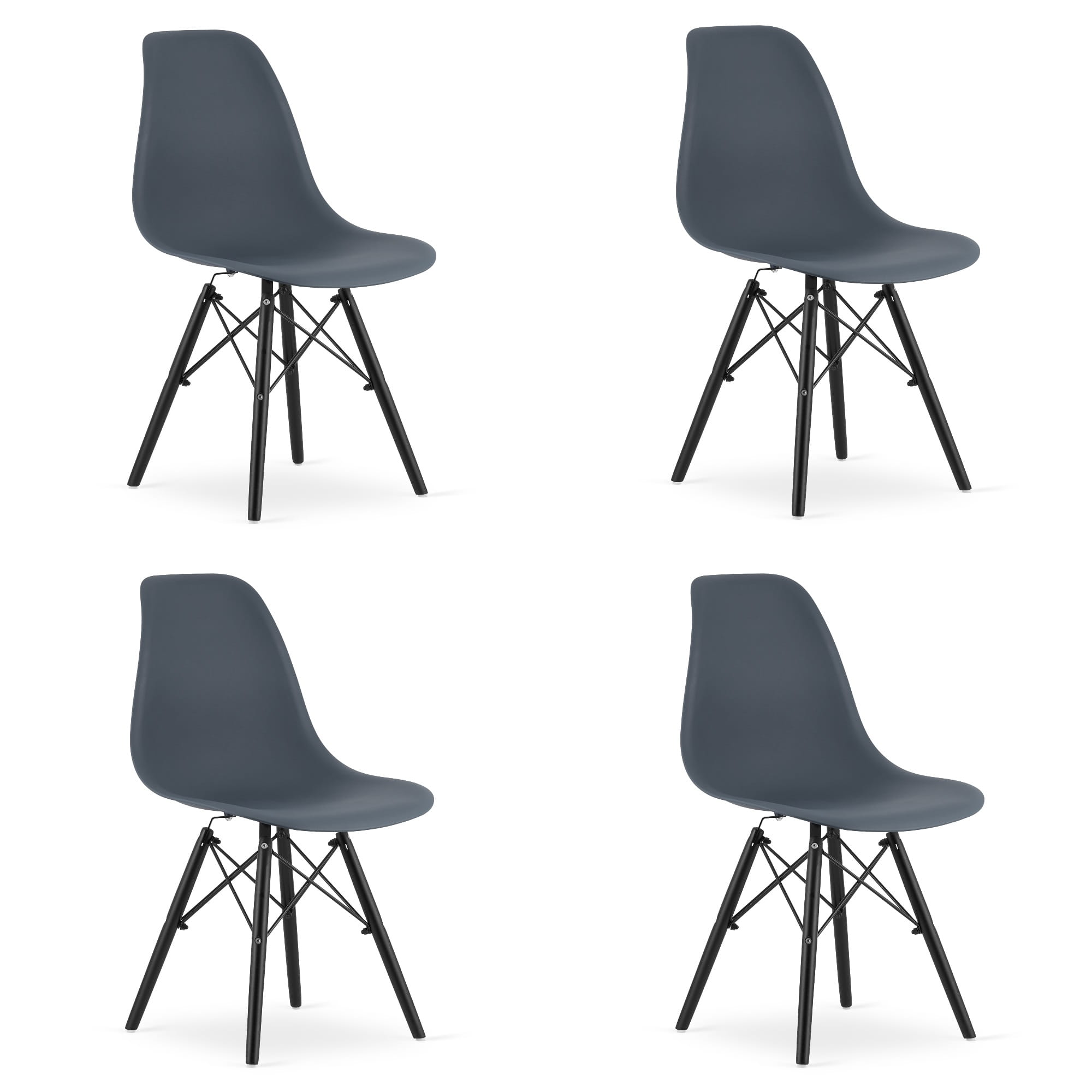 Sedia Valora OSAKA con gambe nere ardesia scura per soggiorno x4