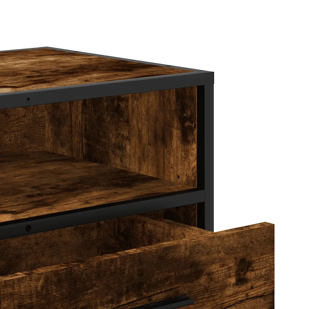 Mobile TV Rovere Fumo 100x34,5x40cm Legno Multistrato e Metallo