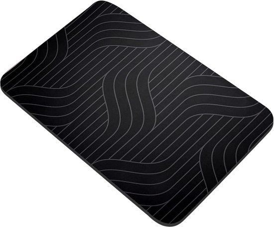 Mat diatomacee per bagno rapido asciugatura non scivolo 40x60 cm nero
