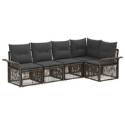 Set Divano da Giardino 5 pcs Grigio polyrattan 3434828
