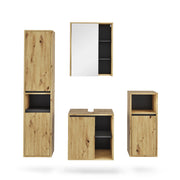 Vicco Set di mobili da bagno Artigiano/grigio 4 parti