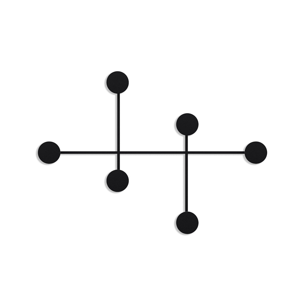 Gancio da parete in metallo "Dama" - 82 x 10 x 60 cm - Nero