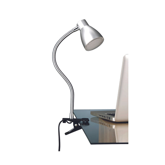 Lampada Da Tavolo Nordico Grip Metallo Argento Led Integrato 2,2W 3000K