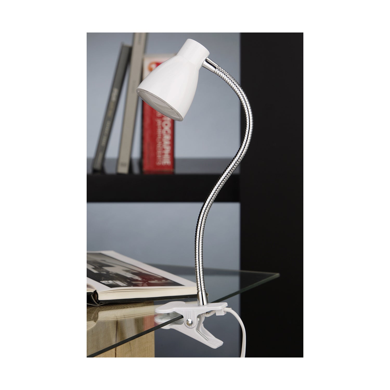 Lampada Da Tavolo Nordico Grip Metallo Bianco Led Integrato 2,2W 3000K
