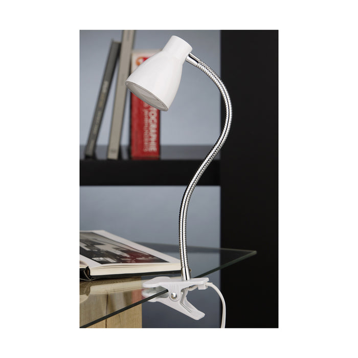 Lampada Da Tavolo Nordico Grip Metallo Bianco Led Integrato 2,2W 3000K