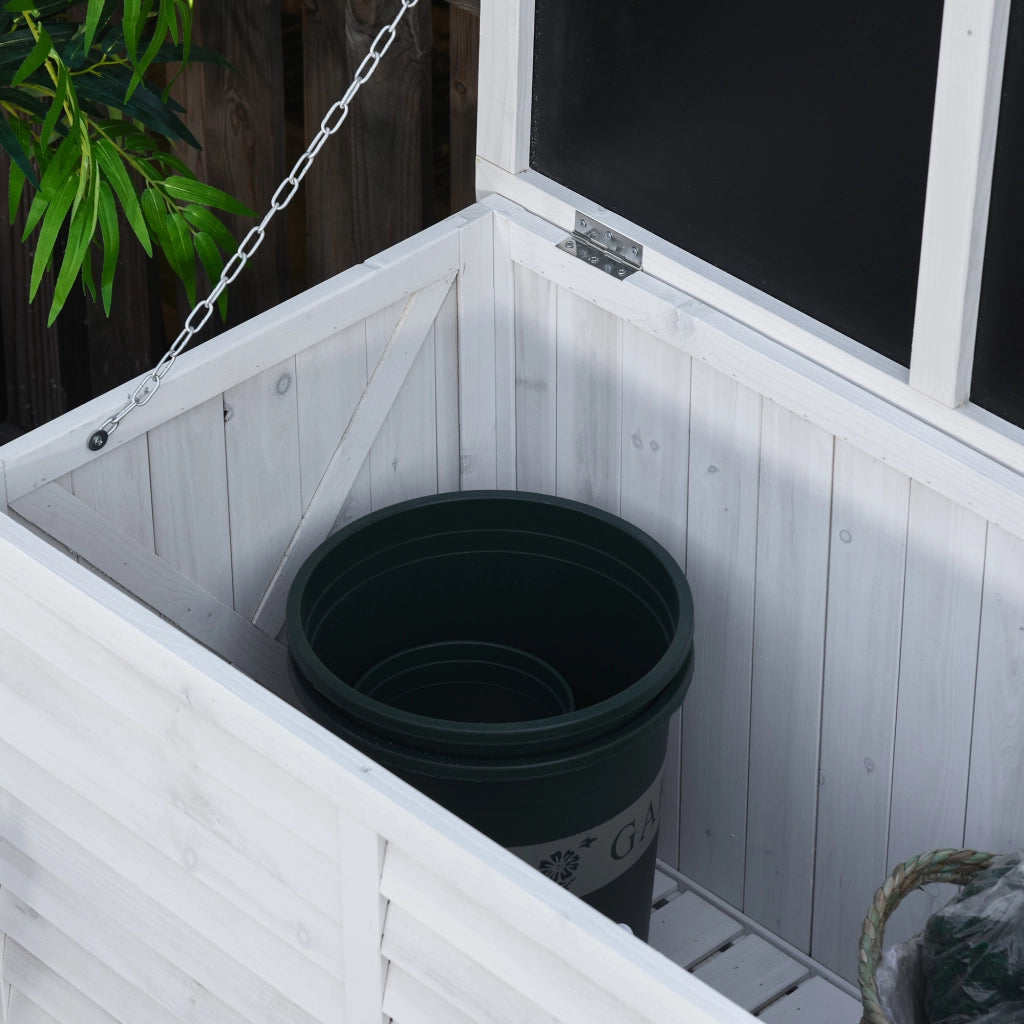 Cassapanca da Giardino in Legno di Abete ¨C Minimal ¨C Bianco 127x56x60 cm