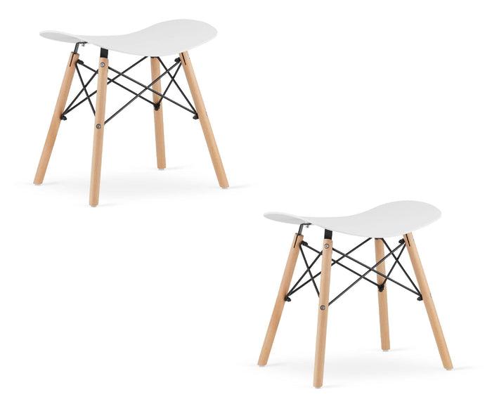 Sgabello Valora CORFU bianco design ergonomico per cucina x2