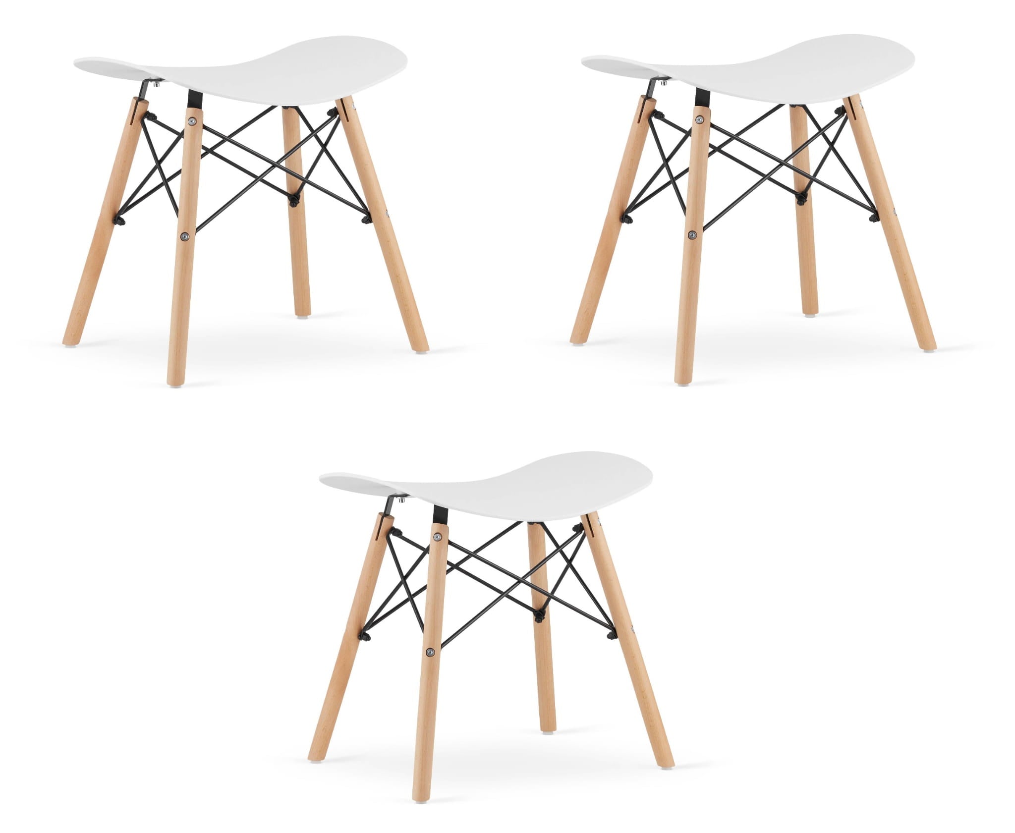 Sgabello Valora CORFU bianco design ergonomico per cucina x3