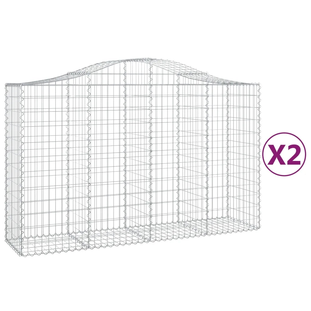 Cesti Gabbioni ad Arco 2 pz 200x50x120/140 cm Ferro Zincato 3145661