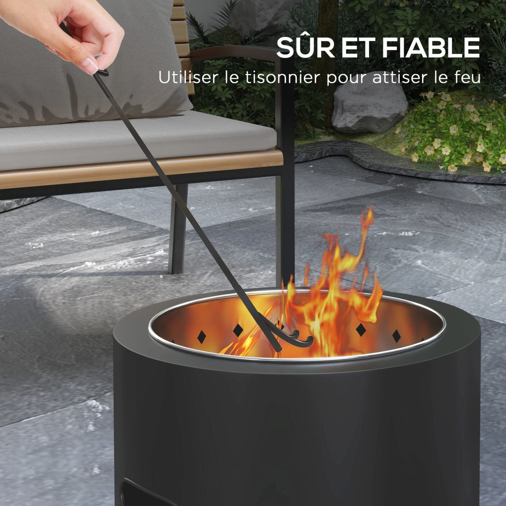 Brasero da esterno in metallo ¨C zephmum ¨C nero, diametro 45 cm