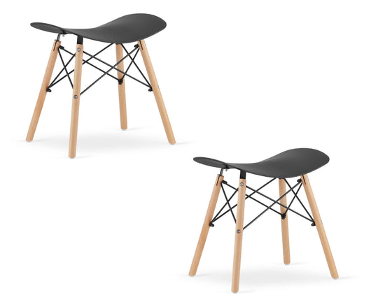 Sgabello Valora KORFU nero design ergonomico per cucina x2