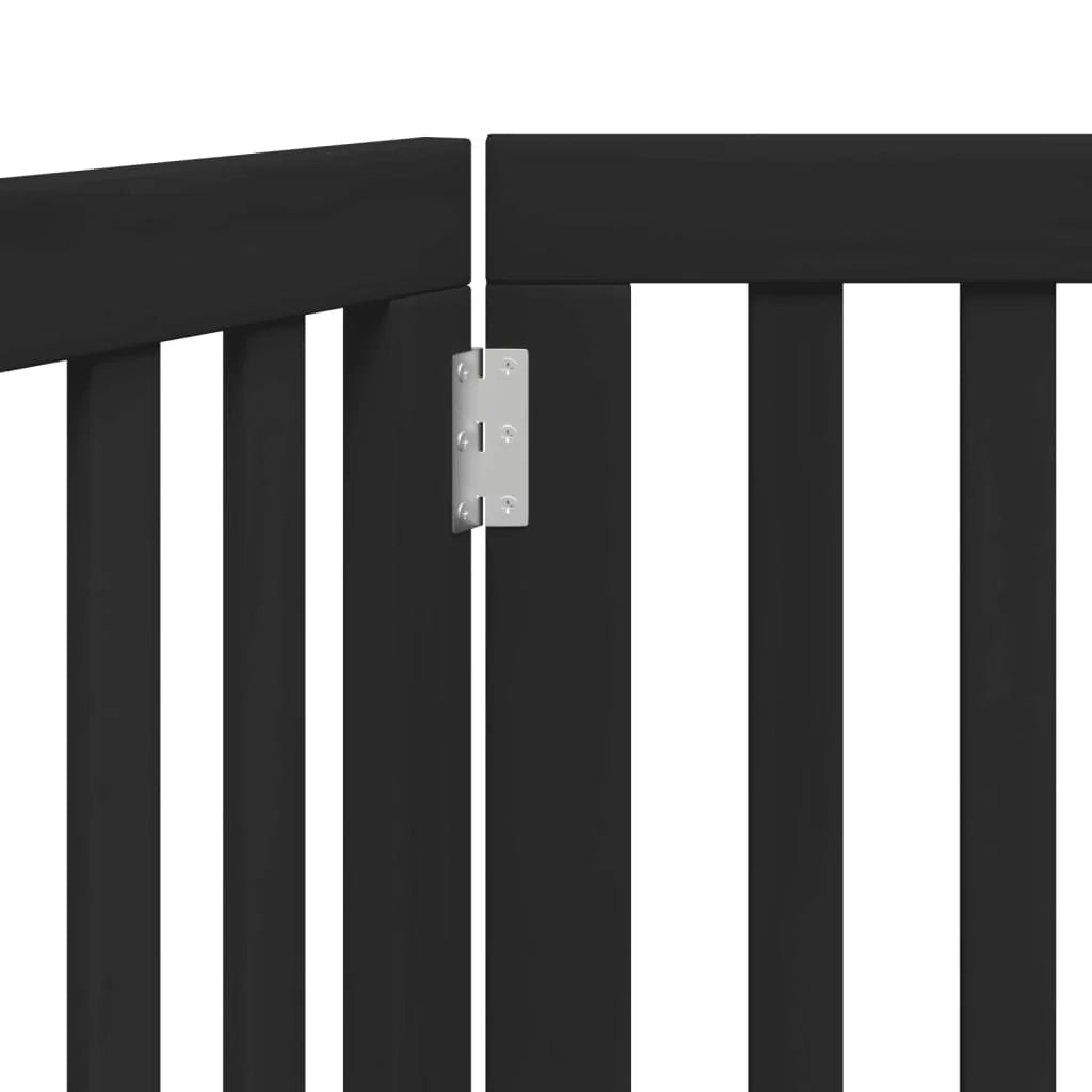 Cancelletto di sicurezza pieghevole per cani 2 pannelli legno di pioppo nero 02_0023056