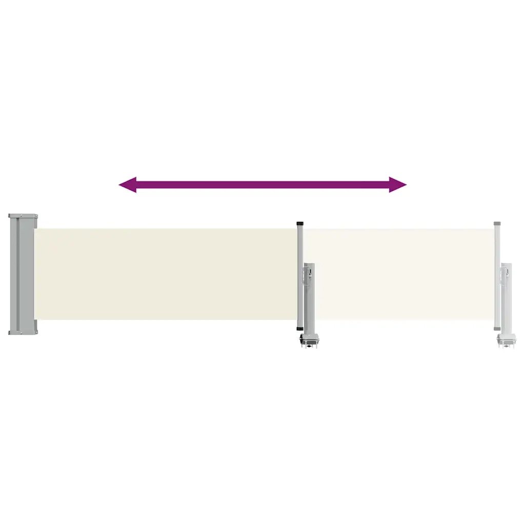 Tenda Laterale Retrattile per Patio-Tenda parasole per balcone 60x300 cm Crema