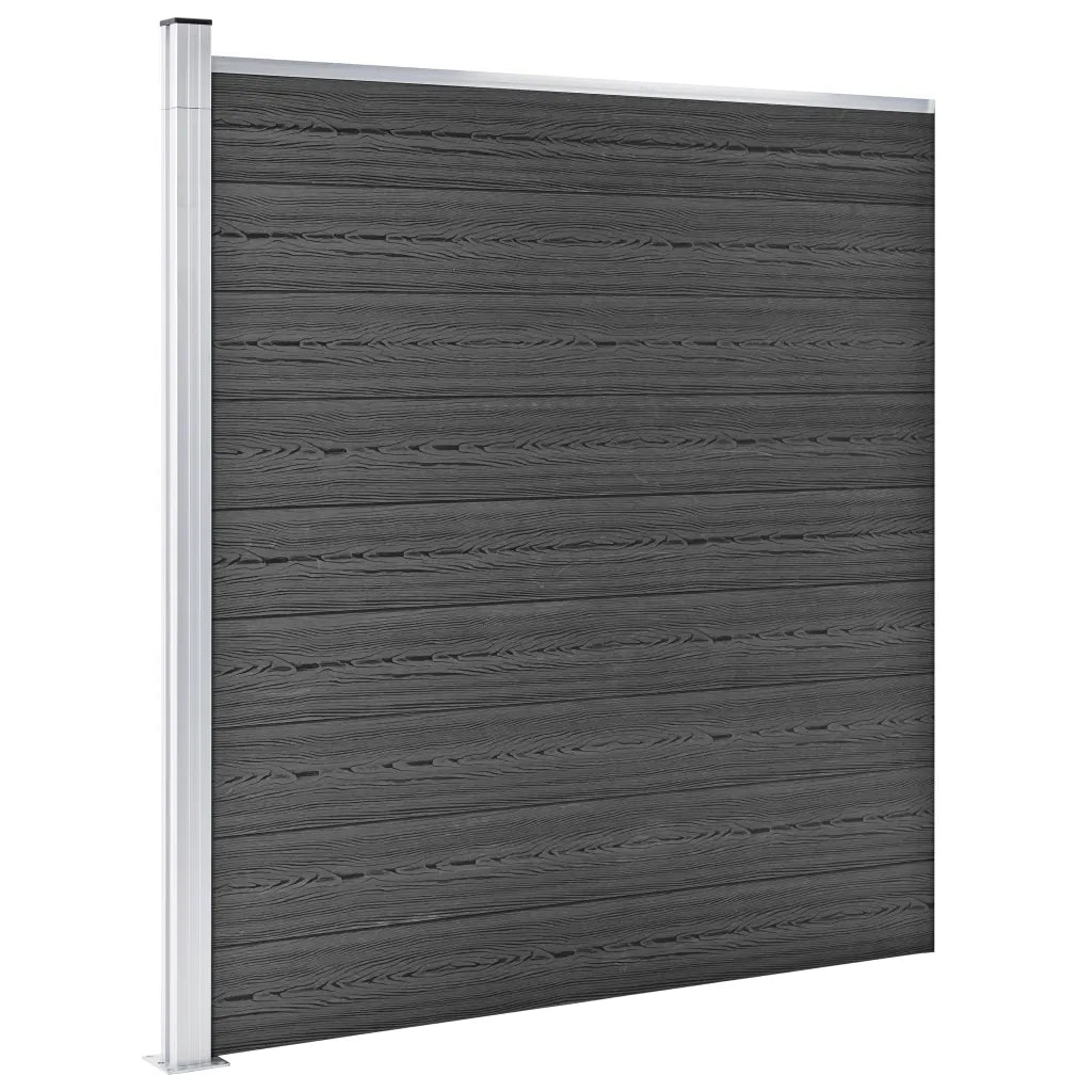 Set Pannelli di Recinzione in WPC 526x186 cm Nero 3070430