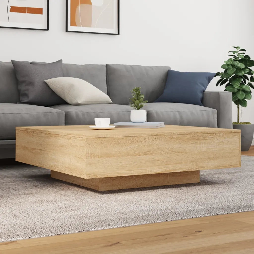 Tavolino Salotto-Tavolino da soggiorno-Tavolo Rovere Sonoma 100x100x31 cm Legno Multistrato