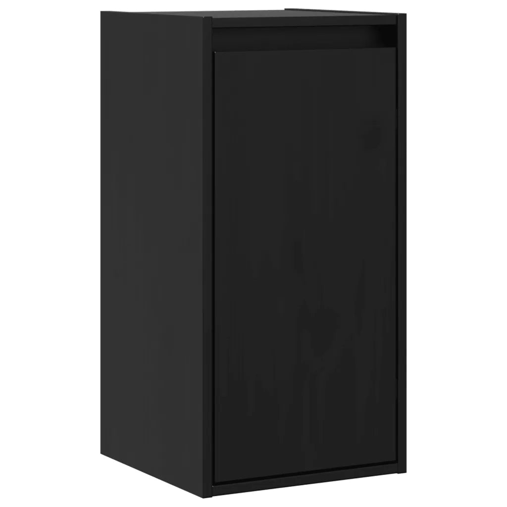 Pensili 2 pz Neri 30x30x60 cm in Legno Massello di Pino 813494