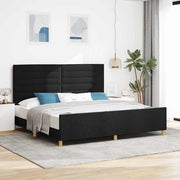 Struttura del letto con testiera Nero 200 x 200 cm Tessuto 3344678