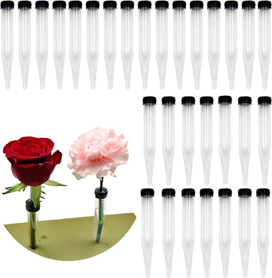 Tubi di plastica per fiori - 30 pezzi - Transparenti - Hermetici - per orchidee