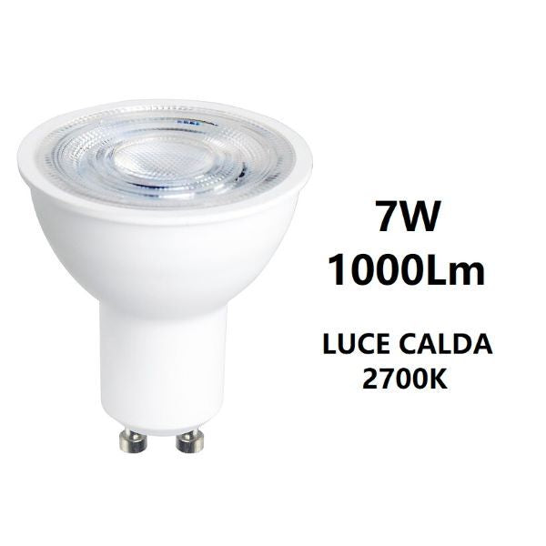 GU10 LAMPADINA FARETTO A LED 7W 1000LM LUCE CALDA 2700K BOT LIGHTING