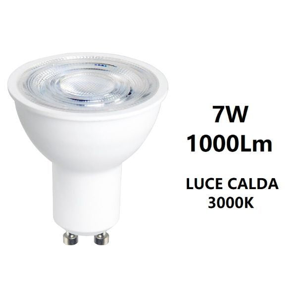 GU10 LAMPADINA FARETTO A LED 7W 1000LM LUCE CALDA 3000K BOT LIGHTING