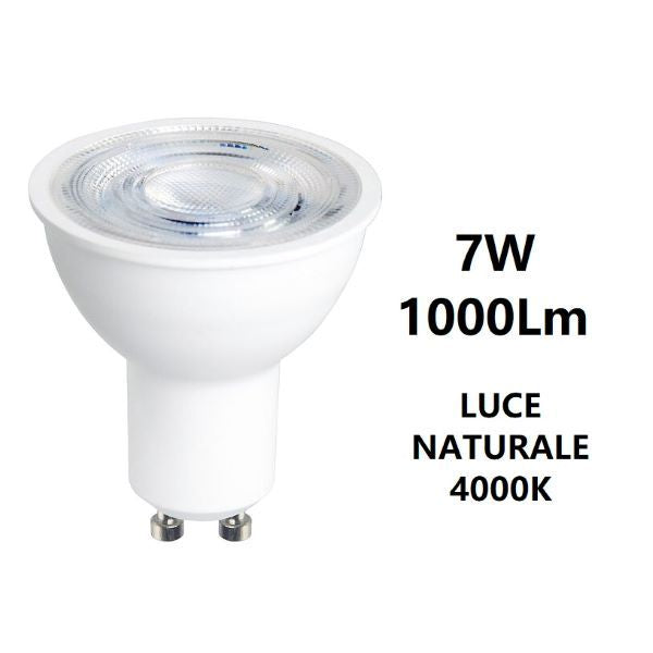 GU10 LAMPADINA FARETTO A LED 7W 1000LM LUCE NATURALE 4000K BOT LIGHTING