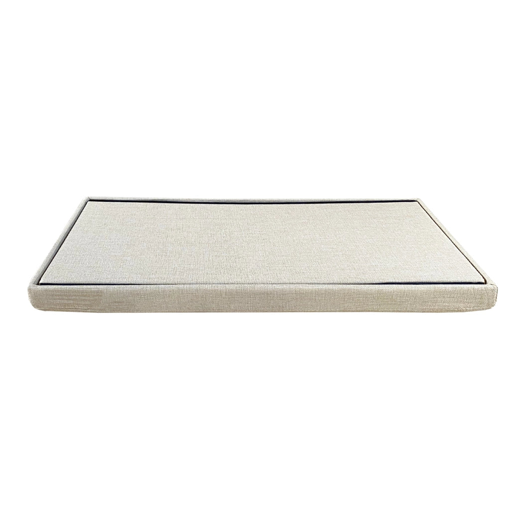 Puff Ottomano Portaoggetti Rettangolare in Tessuto Pieghevole 76x38x38cm | Nyana Casa | Stile ottomano | Tessuto Resistente | Nero, grigio e beige