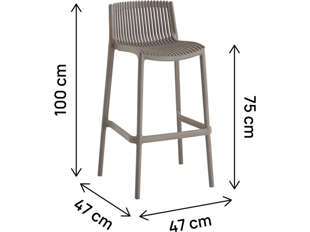 Set di 2 seggioloni impilabili in plastica "Néora" - Taupe