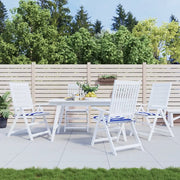 Cuscini per Sedia 2pz Strisce Bianche e Blu 50x50x4 cm Tessuto 361078
