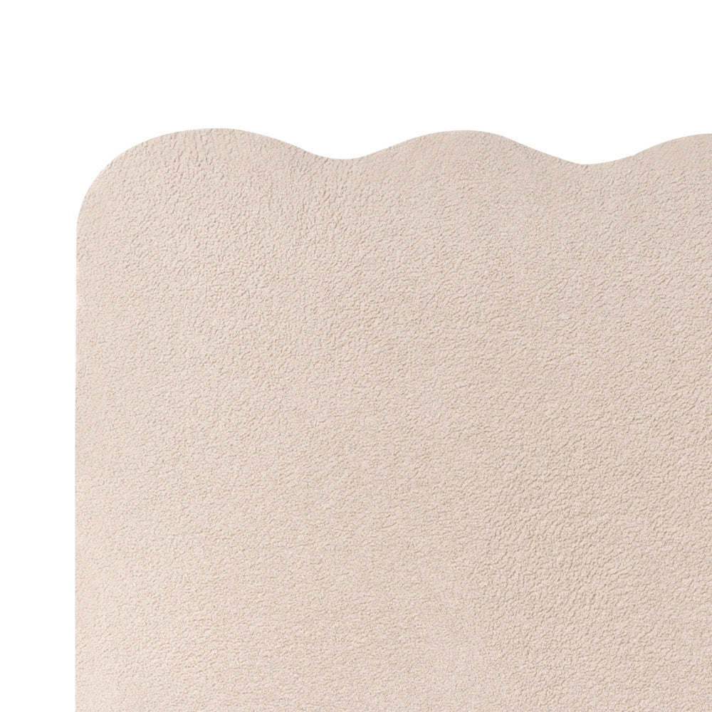 Letto in bouclé imbottito color beige 160 x 200 cm contenitore elevabile con testiera e rete a doghe