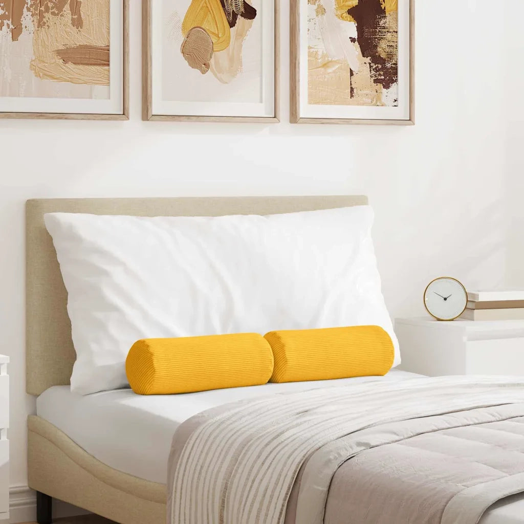 Cuscini a rullo 2 pcs Giallo Chiaro Ø 15 x 40 cm 42014309