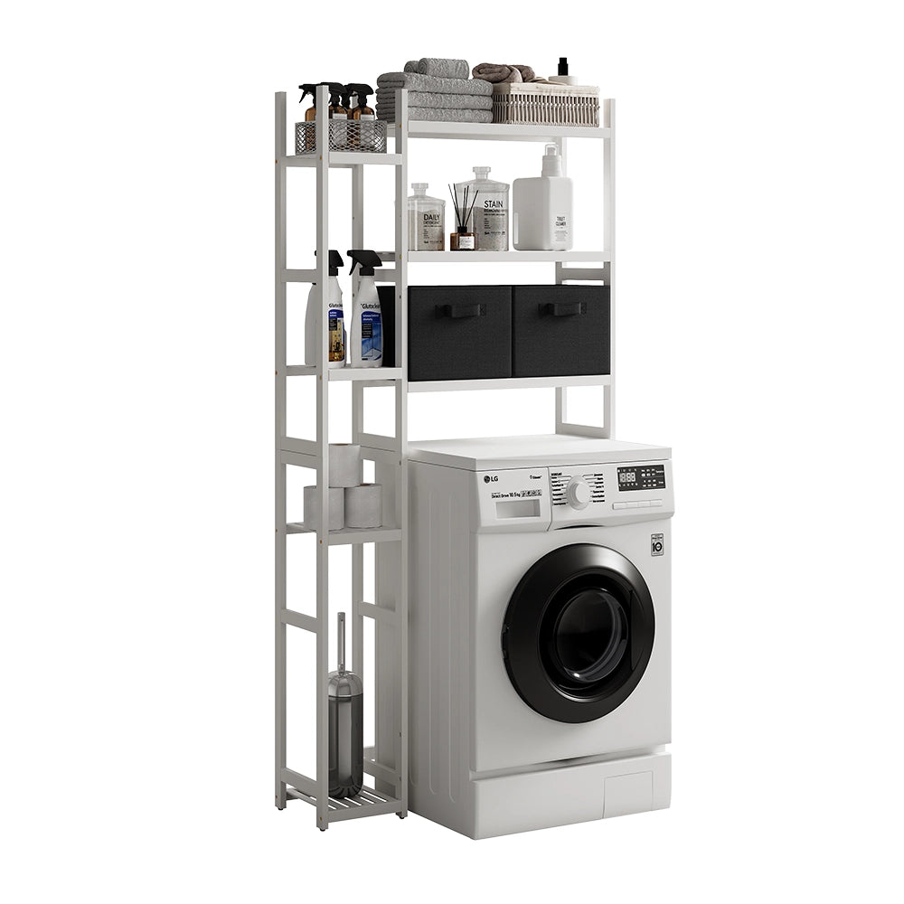 Vicco Ripiano per WC Bianco 78.5 x 163 cm con 2 cassetti in pile