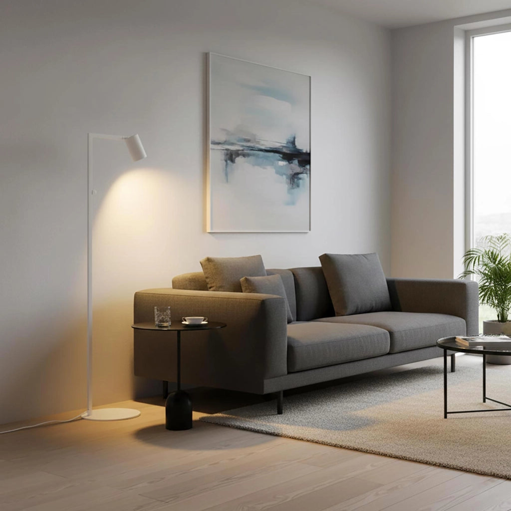 Piantana LED da terra elegante design moderno lampada pavimento GU10 luce orientabile salotto ufficio camera albergo 230V COLORE BIANCO