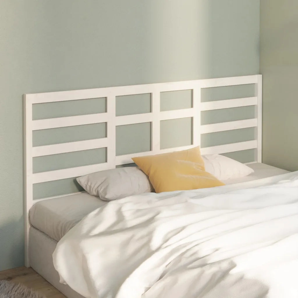 Testiera per Letto-Testata-Testiera Decorativa Bianca 206x4x104 cm Legno Massello di Pino 256518