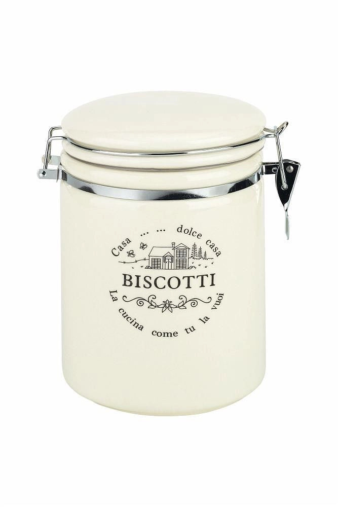 Tognana 8000257437729 Dolce Casa Biscottiera in Ceramica 2.7 L con Coperchio a Cerniera colore Bianco