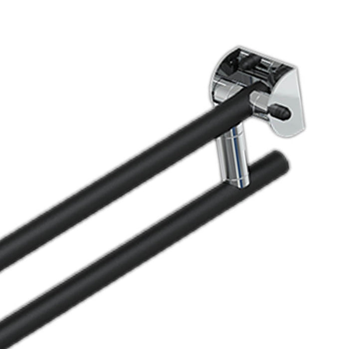 Barra maniglione ribaltabile cm 76 nero opaco/cromo