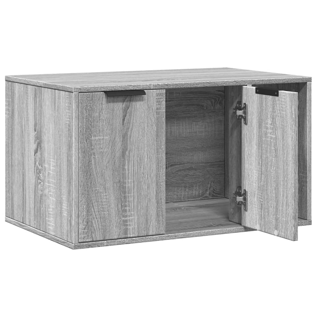 Mobiletto per lettiera per gatti in legno ingegnerizzato Sonoma grigio 02_0043337