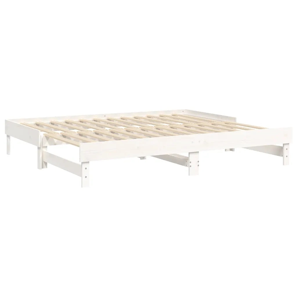 Dormeuse Estraibile Bianca 2x(80x200) cm Legno Massello di Pino 823385