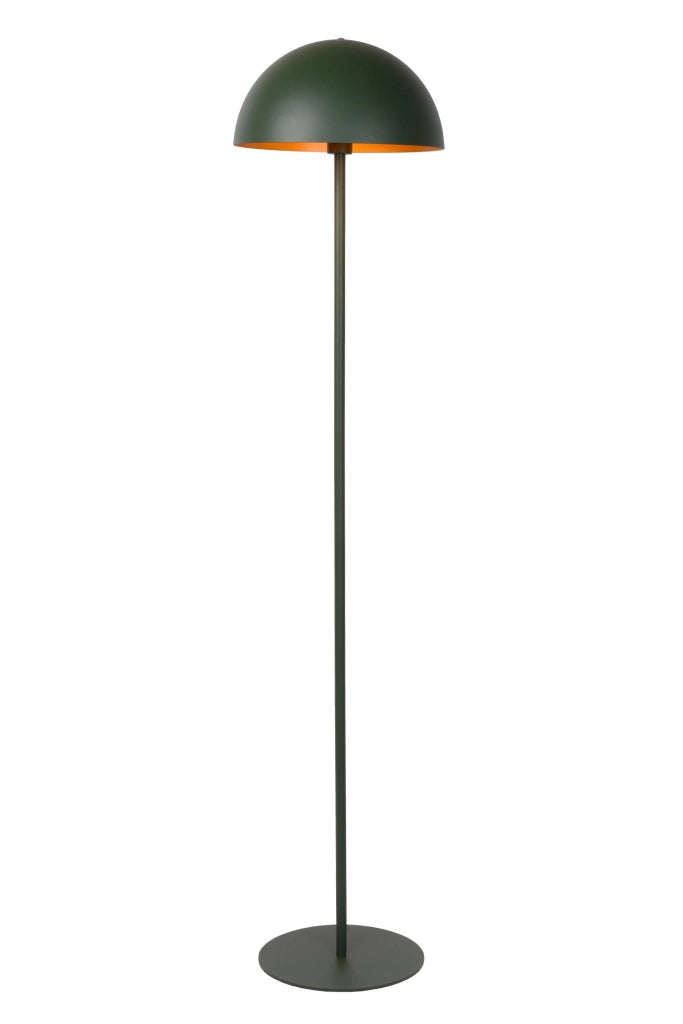 Lampada da terra industriale SIEMON verde metallo E27 Lucide