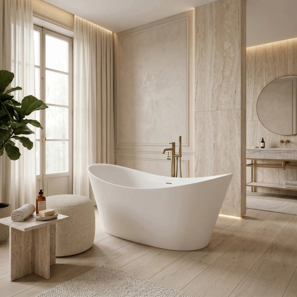Vasca Bagno Da Terra Rea Ferrano 170 Copritappo bianco