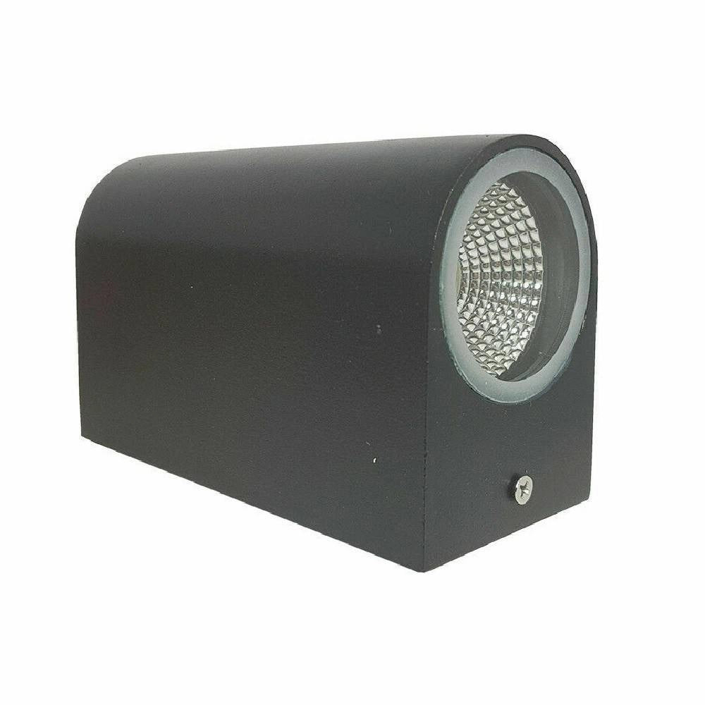 Trade Shop - Applique Doppia Luce Led 10w Nero Bianco Lampada Parete Up Down Faretto Esterno - Nero-bianco Caldo      -