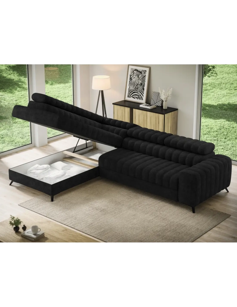 Divano ad angolo collezione KANEDOJO colore Nero